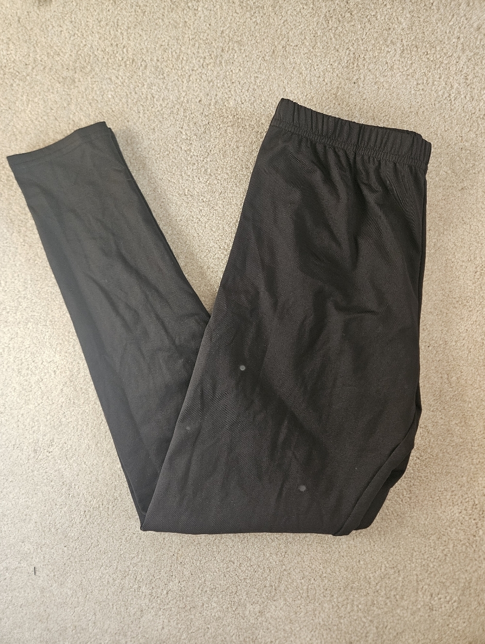 Black Elastic-Waist Casual Pants
